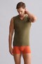Egyptian Modal by Tencel Hercules Slim Fit V-Neck Sports Athlete Undershirt / T-Shirt Dark Khaki - 2