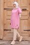 Embroidered Slit Detail Tunic 1665 - Pink - 3