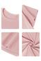 Printed Black - White - Pink 3-Piece Children's T-Shirt 100% Cotton Short Sleeve Knitted Crew Neck - 6