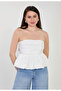 Women's Strapless Balloon Blouse - White