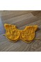 Hand-Knitted Wool Collar Shawl with Yellow Floral Motif - 2
