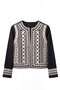 Black Women's Ethnic Embroidered Long Sleeve Knitwear Jacket Cardigan - 5