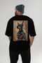 For Dog Lovers 25 Black Oversize T-Shirt with Dog Print on the Back 100% Cotton Unisex Dog Lover Premium Design - 5