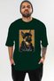 For Dog Lovers 19 Front Dog Print Green Oversize T-Shirt 100% Cotton Unisex Dog Lover Premium Design - 2