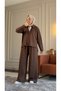 6490 - Stylish Comfortable Knitted Modal Fabric Casual Zipper Shirt Collar Women's Set - 2