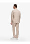Beige Slim Fit Mono Collar Linen Blend Suit 50324837-Vr011 - 5