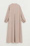 Plus Size Brooched Robe with Elastic Sleeves - Beige - 5