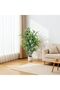 180cm Artificial Ficus Tree Silk with Imitation White Ceramic Planter Indoor Outdoor Home Garden Office Living Room Decoration - 7
