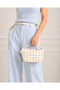Milano Model Cream Gold Studded Mini Women's Shoulder and Hand Bag - 2