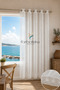 Flower Embroidered Rustic Design Decorative Eyelet Tulle Curtain