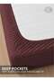 1-Piece Microfiber Fitted Sheet Striped, Color: Chocolate, Size: Double (120×200 cm) - 3