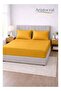 3-Piece Striped Microfiber Fitted Sheet Set King 180x200cm, Deep Pocket 17cm, Gold