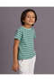 Boys Green Striped Waffle Knitted T-shirt