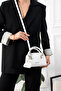 Women's White Small Wallet Hand and Shoulder Bag - 4