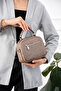 Women's Mink Small Hand and Shoulder Bag with Shoulder Strap - 3