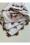 White Color Handcrafted Needlepoint Embroidered Writing Canvas/ with Floral Border in the Middle 100X100 cm - 2