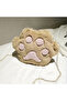 Plush Shoulder Bag with Cat Paw Design, Cute Crossbody Bag with Gold Chain Strap, Beige