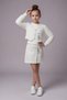 Ecru Girls' 3-Piece Set with Tweed Vest, Shorts and Balloon Sleeve Bodysuit 24519