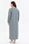 Stone Detailed Comfortable Fit Long Women's Dress - 8
