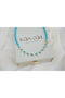 Kol360 Turquoise Beaded Pul Detailed Necklace