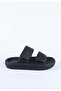 Women's Double-Strapped Velcro Orthopedic Comfortable Sole Slippers Black