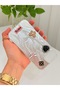 iPhone 16E / 17E Stone Case with Pearl Necklace Detail, Marbling Effect 3D Heart and Motif Charm Cover - 6