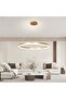 LIGHTING Modern Gold Round LED Chandelier 40cm, 23W Dimmable Ceiling Light with Remote Control - 6