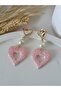 Pink Heart Earrings Ultra Light Polymer Clay Earrings Handmade - 8