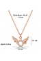 Angel Wing Solitaire Necklace - Rose Plated Necklace with Zircon Stones - 3