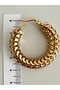 Tarnish Resistant Steel Chunky Snake Sequin Hoop Earrings - 4