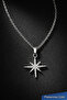 Women's Silver Color Zircon Stone Pole Star Necklace - 3