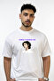 Min Yoon Gi Design Printed Oversize White T-Shirt
