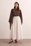 Cream Muslin Skirt with Elastic Waist - 2