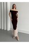 Brown Boat Neck Ruffle Dress - 4798 - 2