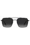 UV Protected Sunglasses Matte Black Frame Dark Grey Shaded Mirror Lens 57mm - HG-1348/S-003 - 2