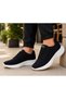 Unisex Black-And-White Comfortable Breathable Knitwear Casual Sneakers - 4