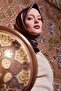 وشاح حريري مزدوج الجوانب باللون الأزرق الداكن - 6