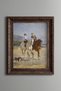 Couple Riding Horses on the Beach - Vintage Patterned Painting - Thick Model