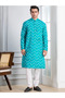 Mens Bandhani Printed Cotton Kurta Set