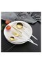 4-Piece Stainless Steel Cutlery Set White/Gold 220mm - 4
