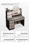 Bedroom Home Dressing Table Makeup Cabinet with LED Makeup Mirror 3-Speed Lighting Adjustment - 4