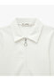 Cotton Slim Fit Zippered Long Sleeve Camisole Polo Neck T-Shirt - 8