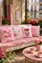 Pink Dogs Patterned 4-Piece Throw Pillow Cover Set - 2