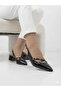 Large Size Open-Backed Shoes with Buckle Cross Straps and Low Heels