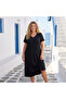 Women's Plus Size Viscose Fabric Short Sleeve Dress - 2