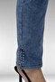 69005 Plus Size Beyoğlu Stone Detailed Jeans - Snow Wash Navy Blue - 4