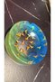 Pearlescent Glossy Ocean Blue and Pistachio Green Transparent Colorful Orange Dove Figure Decorated Round Shape Ashtray Ash Tray Handmade Epoxy Gift - 4