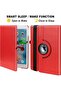 Red 360-Degree Rotating iPad Case with Auto Sleep/Wake for iPad 9.7” (2017/2018), iPad Air 2 & iPad Air – Versatile Adjustable Stand Protection - 4