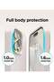 [3 in 1] iPhone 15 Plus Case with 9H Tempered Glass Screen Protector, Liquid Silicone (White) - 5