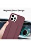 iPhone 16 Pro Maroon Magnetic Car Mount Kickstand Case – Premium Silicone with Vertical & Horizontal Hand Strap and Multi-Stand - 4